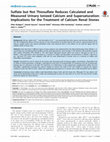 Research paper thumbnail of Sulfate but Not Thiosulfate Reduces Calculated and Measured Urinary Ionized Calcium and Supersaturation: Implications for the Treatment of Calcium Renal Stones