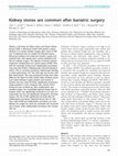 Research paper thumbnail of Kidney stones are common after bariatric surgery