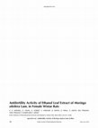 Research paper thumbnail of Antifertility Activity of Ethanol Leaf Extract of Moringa oleifera Lam in Female Wistar Rats