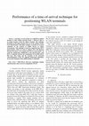 Research paper thumbnail of Performance of a time-of-arrival technique for positioning WLAN terminals