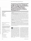 Research paper thumbnail of Comparison of T1rho Measurements in Agarose Phantoms and Human Patellar Cartilage Using 2D Multislice Spiral and 3D Magnetization Prepared Partitioned k-Space Spoiled Gradient-Echo Snapshot Techniques at 3 T