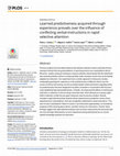 Research paper thumbnail of Learned predictiveness acquired through experience prevails over the influence of conflicting verbal instructions in rapid selective attention