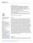 Research paper thumbnail of Intolerance of uncertainty and decisions about delayed, probabilistic rewards: A replication and extension of Luhmann, C. C., Ishida, K., & Hajcak, G. (2011)