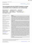 Research paper thumbnail of The psychological toll of the COVID-19 pandemic on dental care providers in Iran: A multicenter cross-sectional study