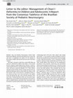 Research paper thumbnail of Letter to the editor: Management of Chiari I Deformity in Children and Adolescents: A Report from the Consensus Taskforce of the Brazilian Society of Pediatric Neurosurgery