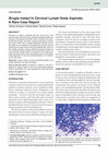 Research paper thumbnail of Brugia malayi in Cervical Lymph Node Aspirate: A Rare Case Report