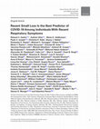 Research paper thumbnail of Recent Smell Loss Is the Best Predictor of COVID-19 Among Individuals With Recent Respiratory Symptoms