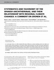 Research paper thumbnail of Systematics and Taxonomy of the Spanish Anchitheriinae, and Their Relationship with Regional Climate Changes: A Comment on Eronen et Al