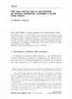 Research paper thumbnail of PER UNA CRITICA DELLA VALUTAZIONE (DI RIVISTE GIURIDICHE, ACRONIMI E ALTRE COSE TRISTI)