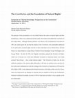 Research paper thumbnail of The Constitution and the Foundation of Natural Rights