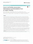 Research paper thumbnail of Cancer and fertility preservation: international recommendations from an expert meeting