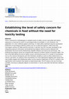 Research paper thumbnail of Establishing the level of safety concern for chemicals in food without the need for toxicity testing