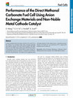 Research paper thumbnail of Performance of the Direct Methanol Carbonate Fuel Cell Using Anion Exchange Materials and Non-Noble Metal Cathode Catalyst