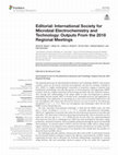 Research paper thumbnail of Editorial: International Society for Microbial Electrochemistry and Technology: Outputs From the 2018 Regional Meetings