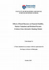 Research paper thumbnail of Effects of board busyness on financial stability, market valuations and dividend payouts : evidence from alternative banking models