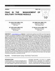 Research paper thumbnail of Fnac in the Management of Solitary Thyroid Nodule