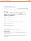 Research paper thumbnail of The Influencing Path of Public Engaging Intention in the Value Co-Creation of E-Gov Services：An Empirical Investigation