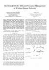 Research paper thumbnail of Distributed IDS for efficient resource management in wireless sensor network