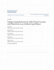 Research paper thumbnail of Voltage Gating Interactions of the Protein Lysenin with Metal Ions in an Artificial Lipid Bilayer