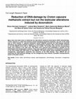 Research paper thumbnail of Croton cajucara methanolic extract reduced theDNA-damage but did not protect against the testicular alterations induced by doxorubicin