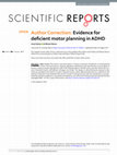 Research paper thumbnail of Author Correction: Evidence for deficient motor planning in ADHD