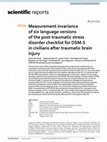 Research paper thumbnail of Measurement invariance of six language versions of the post-traumatic stress disorder checklist for DSM-5 in civilians after traumatic brain injury