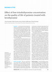 Research paper thumbnail of Effect of free triiodothyronine concentration on the quality of life of patients treated with levothyroxine