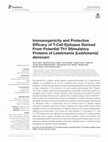 Research paper thumbnail of Immunogenicity and Protective Efficacy of T-Cell Epitopes Derived From Potential Th1 Stimulatory Proteins of Leishmania (Leishmania) donovani