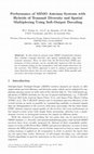 Research paper thumbnail of Performance of MIMO Antenna Systems with Hybrids of Transmit Diversity and Spatial Multiplexing Using Soft-Output Decoding