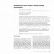 Research paper thumbnail of Reconfiguring Course Design in Virtual Learning Environments