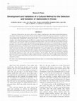 Research paper thumbnail of Development and Validation of a Cultural Method for the Detection and Isolation of Salmonella in Cloves