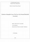 Research paper thumbnail of Valuation of Intangible Assets : The Case of the National Basketball Association