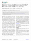 Research paper thumbnail of Draft Genome Sequence of Psychrobacter aquaticus Strain CMS 56T, Isolated from a Cyanobacterial Mat Sample Collected from Water Bodies in the McMurdo Dry Valley Region of Antarctica