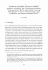 Research paper thumbnail of “‘Lernet sie und habet Acht sie zu erfüllen’: Jüdische Erziehung, Qohelet und die Emanzipationsdebatte bei Moses Mendelssohn, David Friedländer und Samson Raphael Hirsch.”