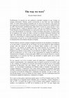 Research paper thumbnail of The Way We were. Panorama de los Estudios de Traducción en España (2007)