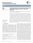 Research paper thumbnail of Spray deposited β-Bi2O3 nanostructured films with visible photocatalytic activity for solar water treatment