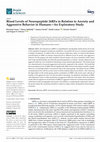 Research paper thumbnail of Blood Levels of Neuropeptide 26RFa in Relation to Anxiety and Aggressive Behavior in Humans—An Exploratory Study