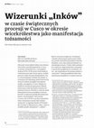 Research paper thumbnail of Wizerunki „Inków” w czasie świątecznych procesji w Cusco w okresie wicekrólestwa jako manifestacja tożsamości