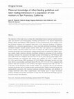 Research paper thumbnail of Maternal knowledge of infant feeding guidelines and label reading behaviours in a population of new mothers in San Francisco, California