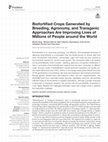 Research paper thumbnail of Biofortified Crops Generated by Breeding, Agronomy, and Transgenic Approaches Are Improving Lives of Millions of People around the World