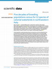 Research paper thumbnail of Five decades of breeding populations census for 12 species of colonial waterbirds in northwestern Italy