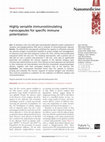 Research paper thumbnail of Highly versatile immunostimulating nanocapsules for specific immune potentiation