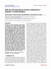 Research paper thumbnail of CSF tau and amyloid β<sub>42</sub> levels in Alzheimer’s disease—A meta-analysis