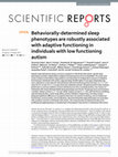 Research paper thumbnail of Behaviorally-determined sleep phenotypes are robustly associated with adaptive functioning in individuals with low functioning autism