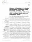 Research paper thumbnail of Action of Varespladib (LY-315920), a Phospholipase A2 Inhibitor, on the Enzymatic, Coagulant and Haemorrhagic Activities of Lachesis muta rhombeata (South-American Bushmaster) Venom