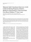 Research paper thumbnail of Maternal Adult Attachment Interview (AAI) Collected During Pregnancy Predicts Reflective Functioning in AAIs from their First-Born Children 17 Years Later