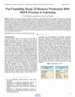 Research paper thumbnail of Pre-Feasibility Study Of Bioavtur Production With HEFA Process In Indonesia