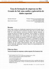 Research paper thumbnail of Taxa de formação de empresas no Rio Grande do Sul: uma análise exploratória de dados espaciais