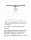 Research paper thumbnail of An Analysis of Selectivity in the Productivity Evaluation of Biotechnology: An Application to Corn