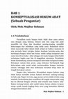 Research paper thumbnail of Moh Mujibur Rohman Bab 1 Konseptualisasi Hukum Adat Sebuah Pengantar